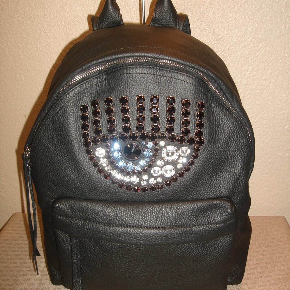 Chiara Ferragni Flirting Eye Leather Backpack MINT